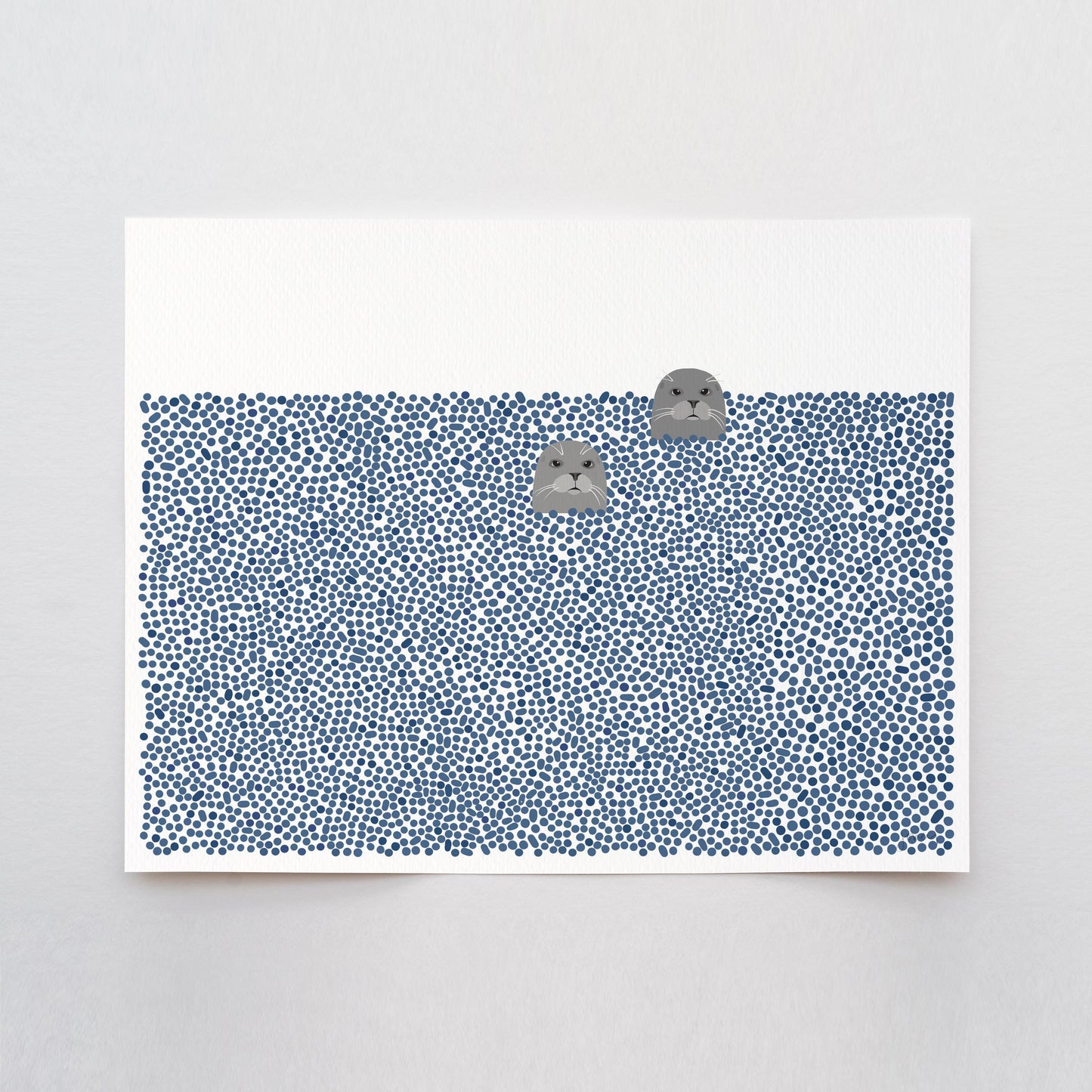 Pair of Harbor Seals Landscape Art Print - Unframed or Framed - 250213