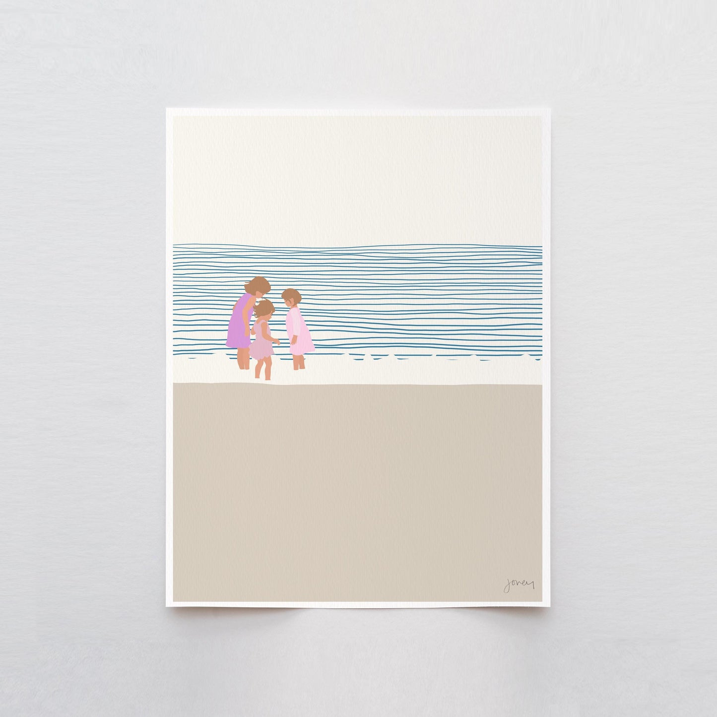 Three Sisters on the Beach Art Print - Unframed or Framed - 140619