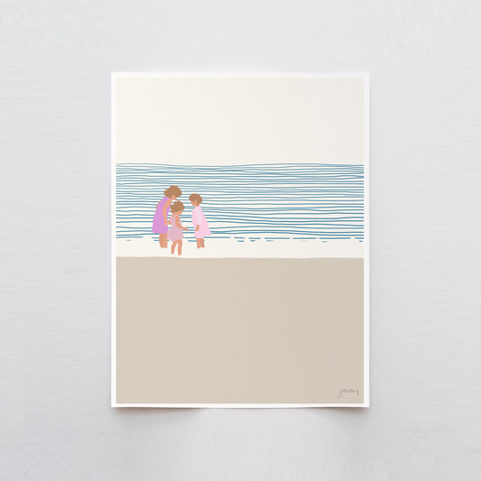 Three Sisters on the Beach Art Print - Unframed or Framed - 140619