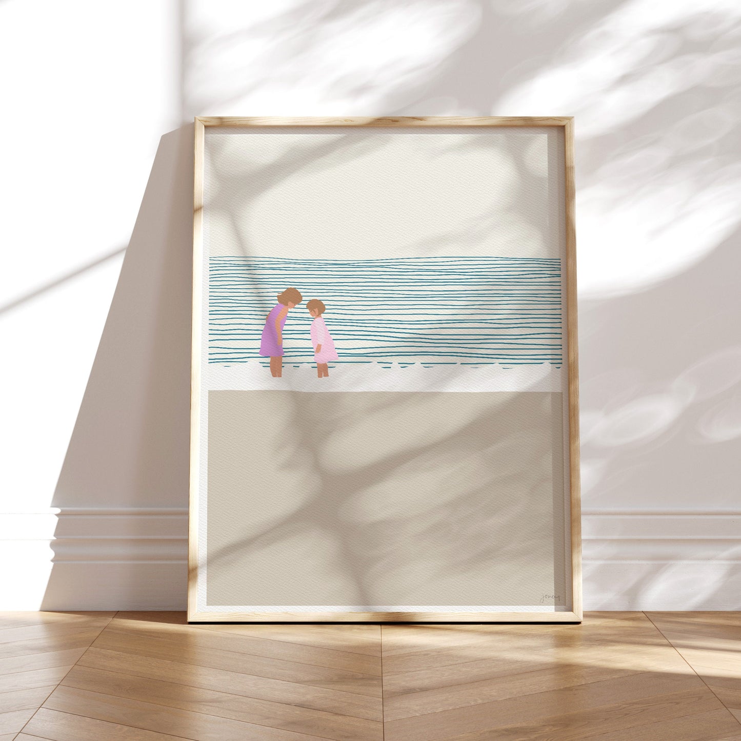 Sisters on the Beach Art Print - Unframed or Framed - 140619
