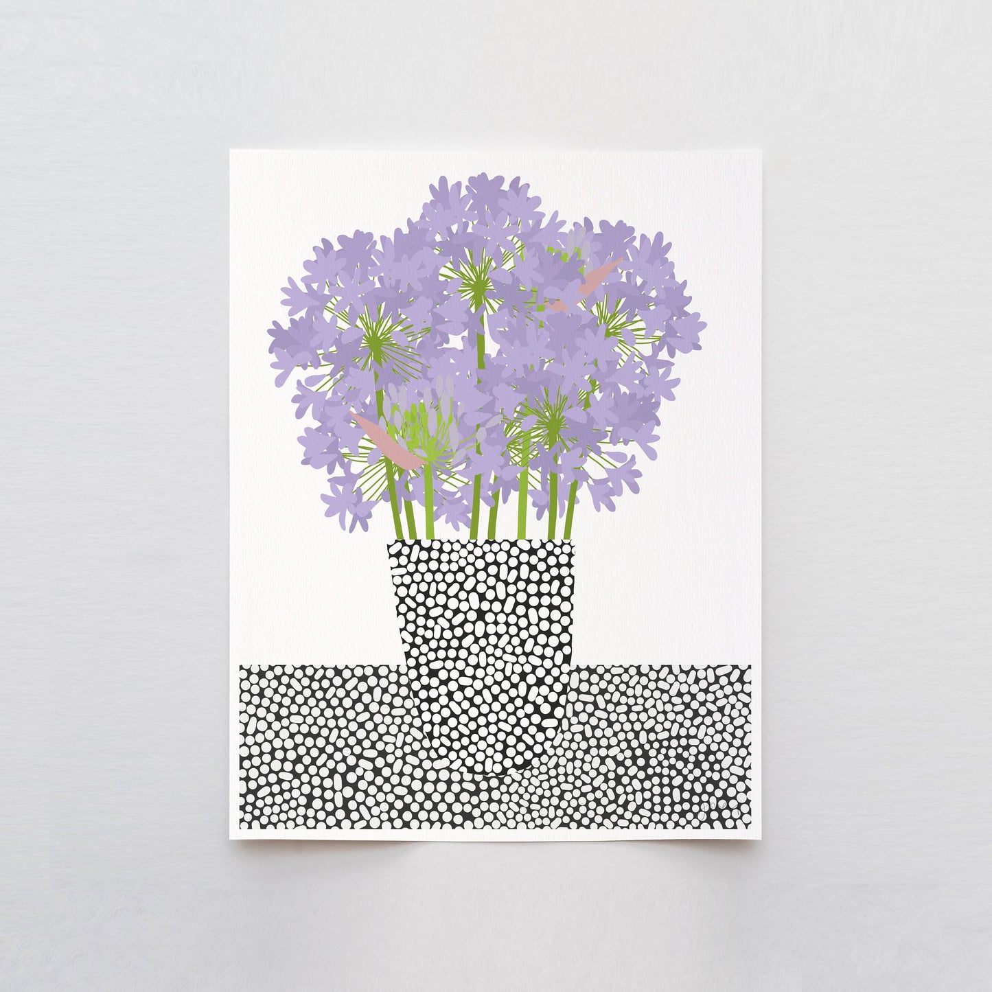 Abstract Agapanthus Still Life Art Print - Unframed or Framed - 220121