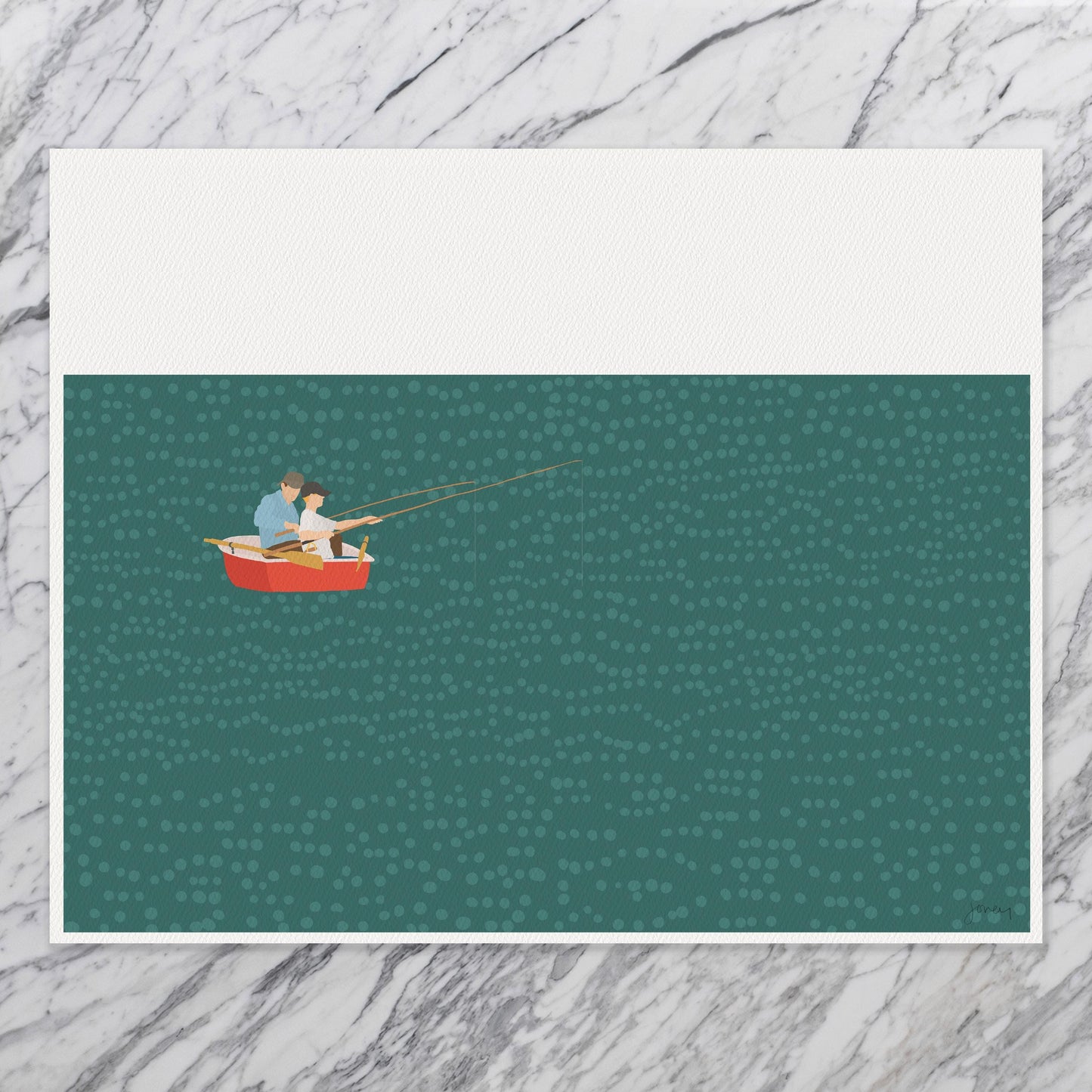 Lake Fishing Art Print - Unframed or Framed - 240903