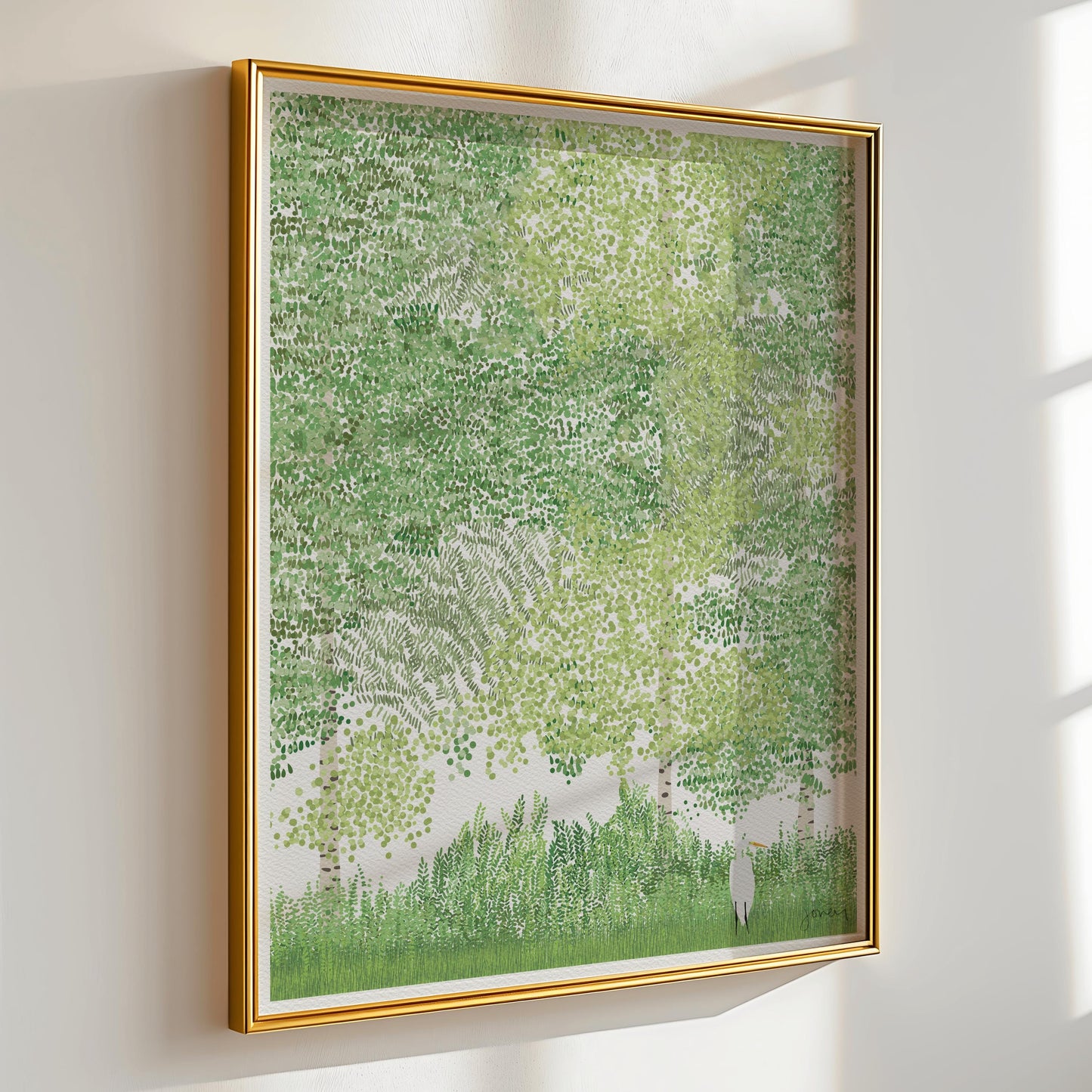 Egret in Marsh Art Print - Unframed or Framed - 250215