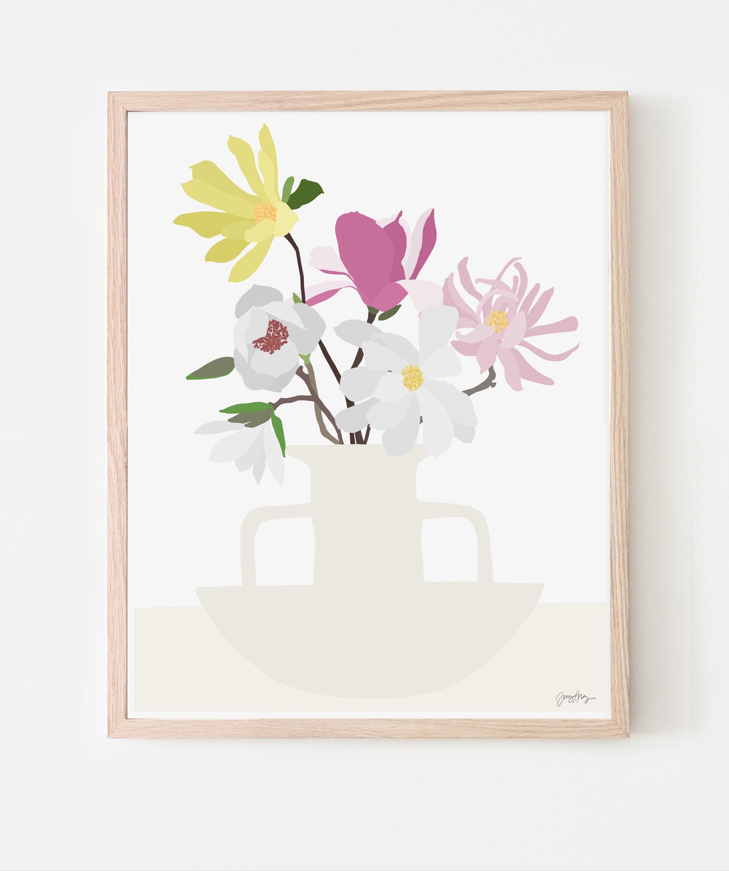 Still Life with Magnolia Flowers - Signed - 200802