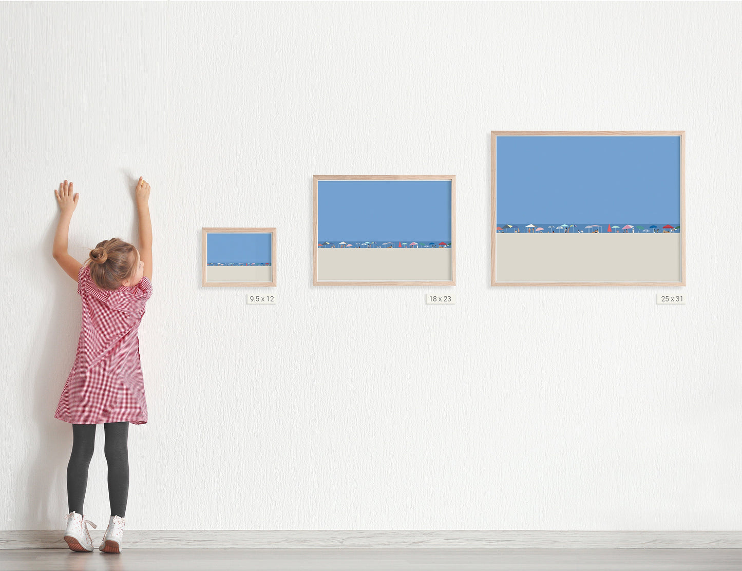 Beach Umbrellas Art Print - Unframed or Framed - 210918