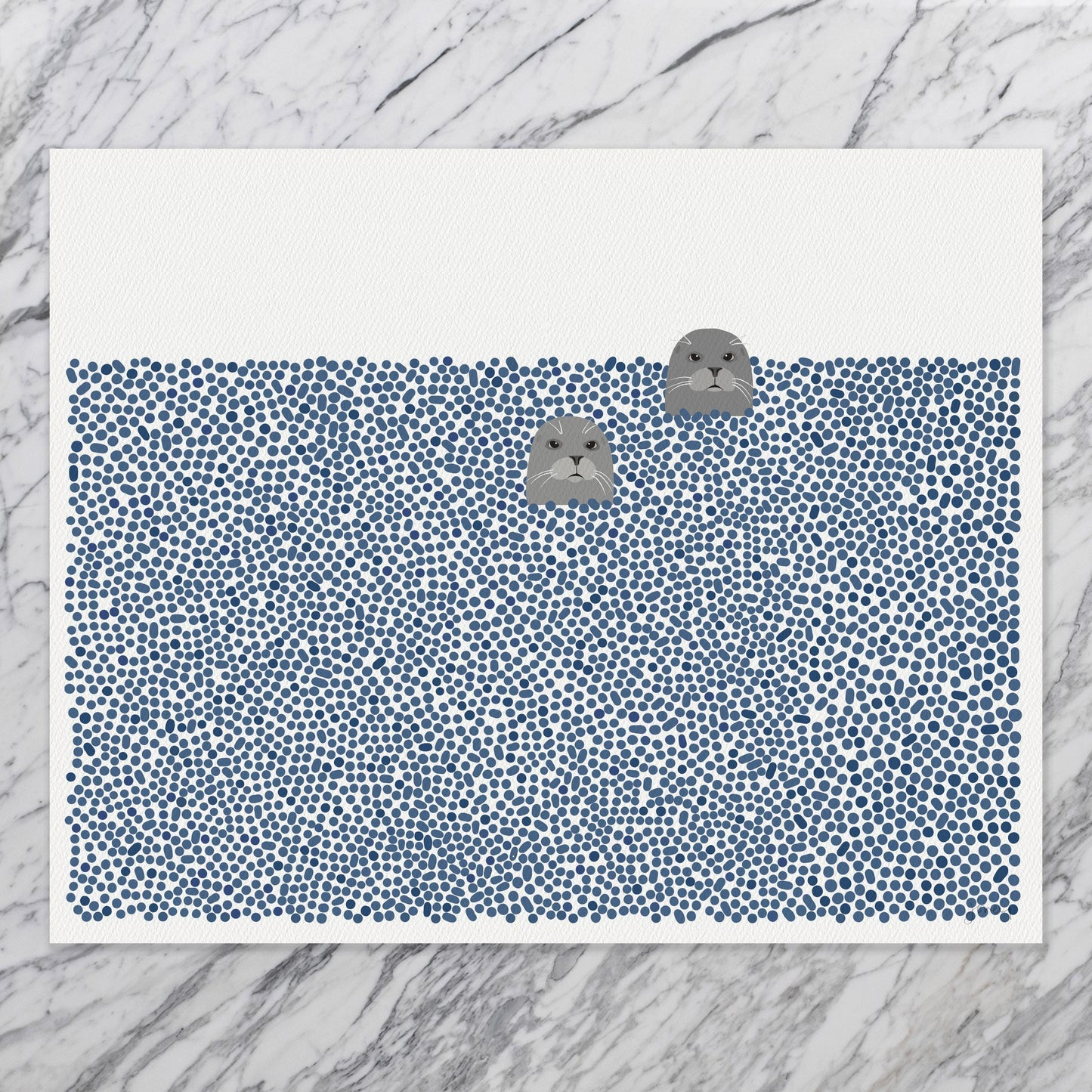 Pair of Harbor Seals Landscape Art Print - Unframed or Framed - 250213