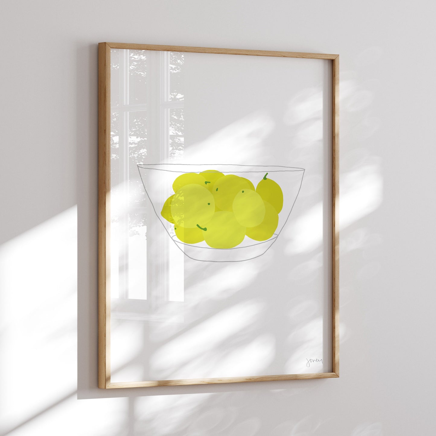 Glass Bowl with Meyer Lemons Art Print - Unframed or Framed - 130124