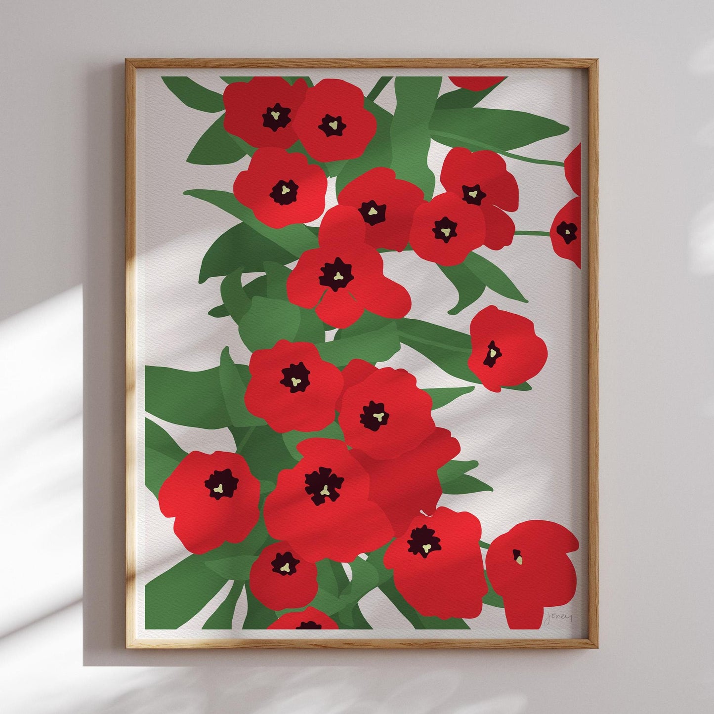 Red Hunter Tulips Art Print - Unframed or Framed - 140226