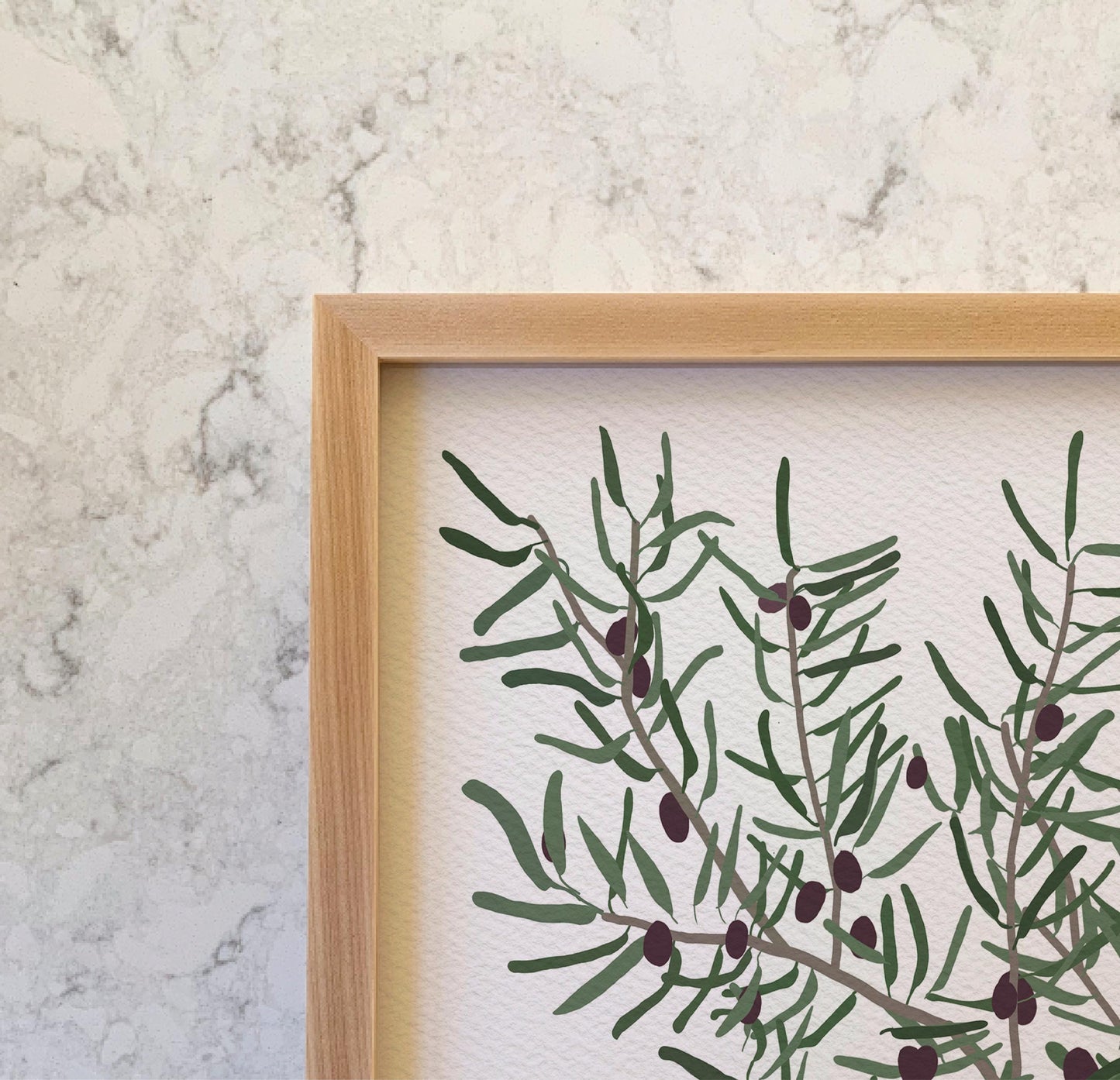 Olive Branches in Dotted Vase - Signed - 240512