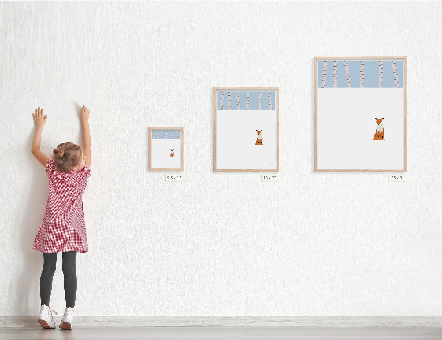 Red Fox Sitting in the Snow Art Print - Unframed or Framed - 230312