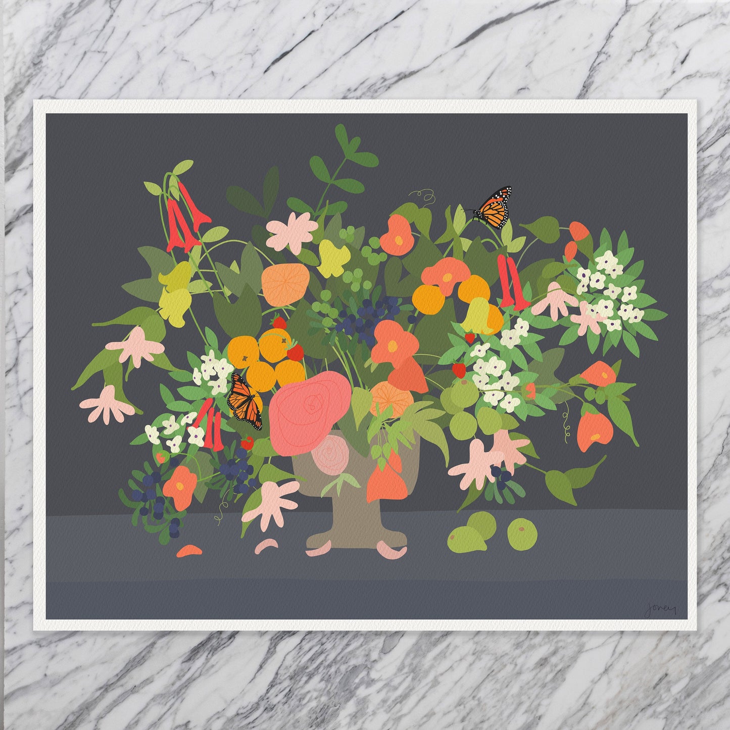 Orange Poppies Art Print - Unframed or Framed - 191214