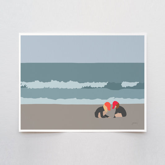 Sisters Play in the Sand Art Print - Unframed or Framed - 160502