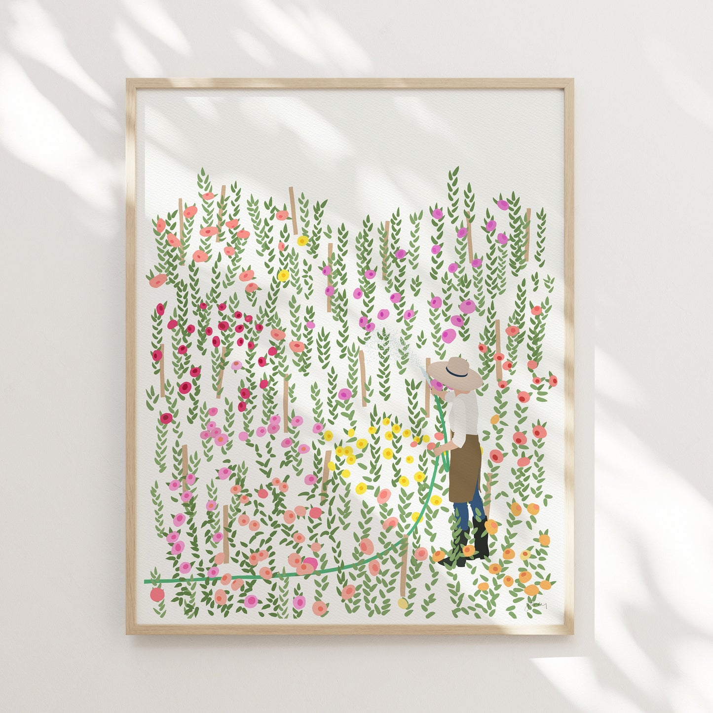 Zinnia Garden Art Print - Unframed or Framed - 230812