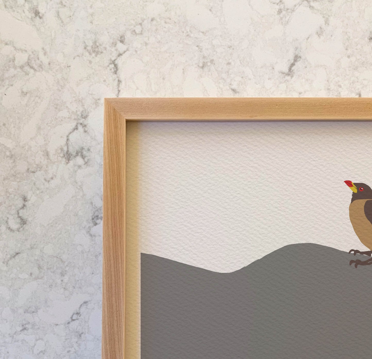 Oxpecker and Rhino Art Print - Unframed or Framed - 170420