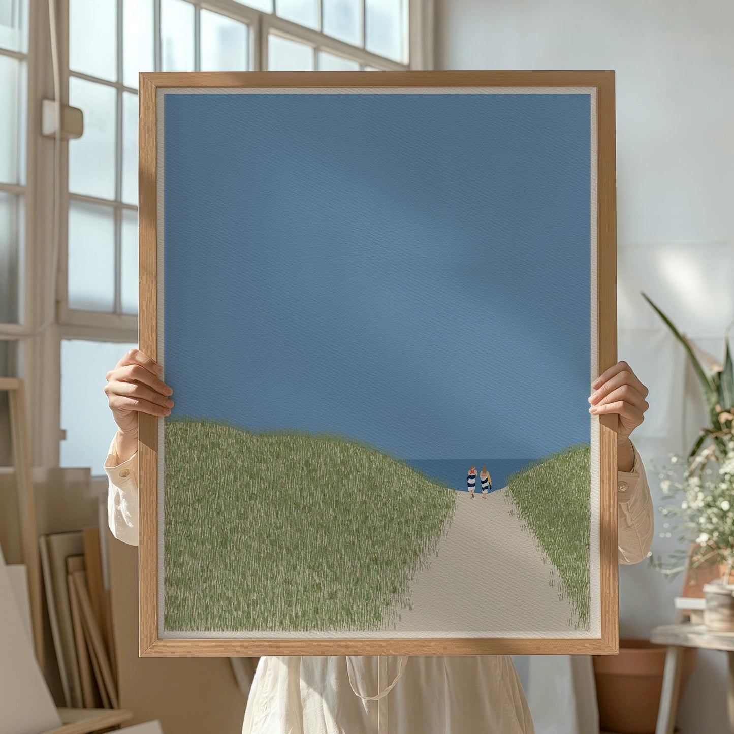 Daughters in Beach Dunes - Unframed or Framed - 240804