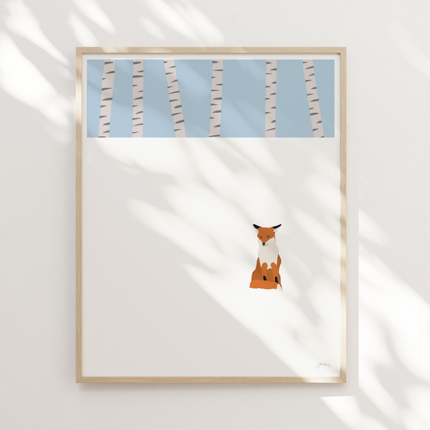 Red Fox Sitting in the Snow Art Print - Unframed or Framed - 230312