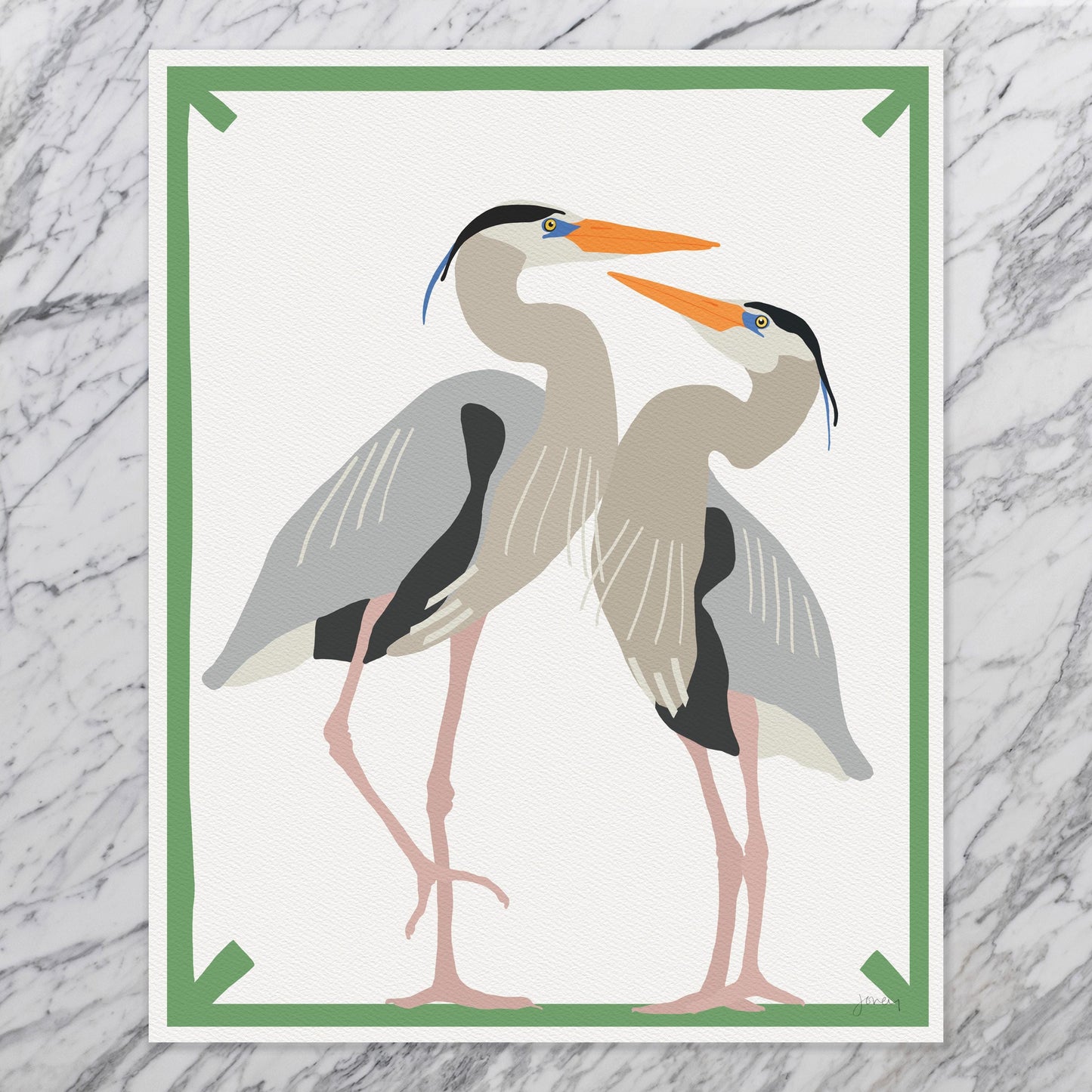 Pair of Herons Art Print – Signed Art on Museum Quality Paper