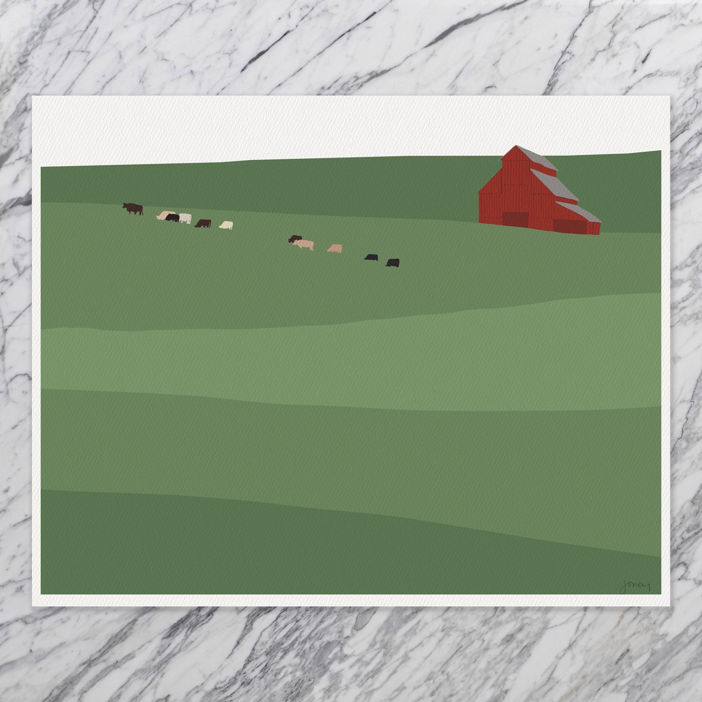 Cow Herd Art Print - Unframed or Framed - 250207