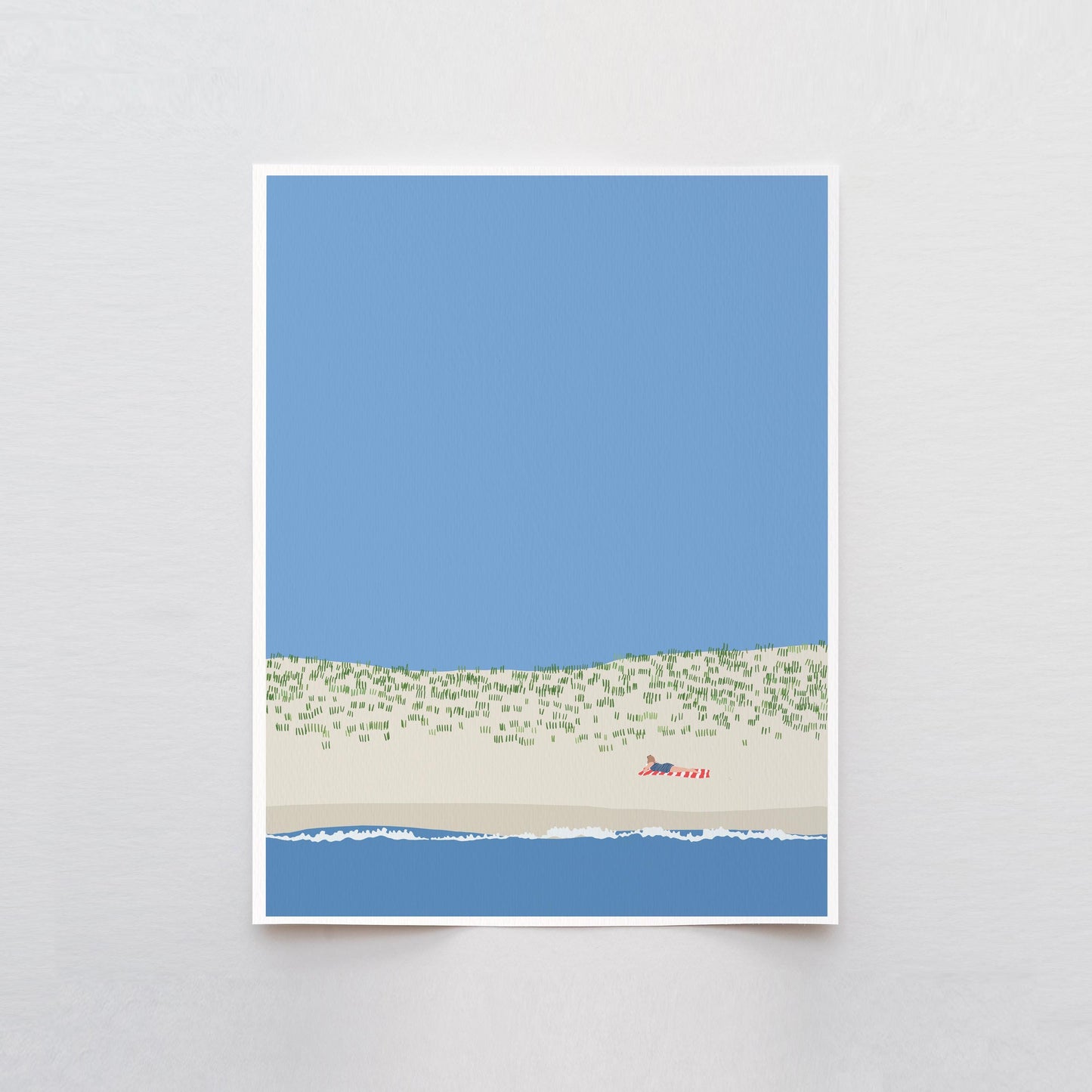 Beach Reading Art Print - Unframed or Framed - 230527