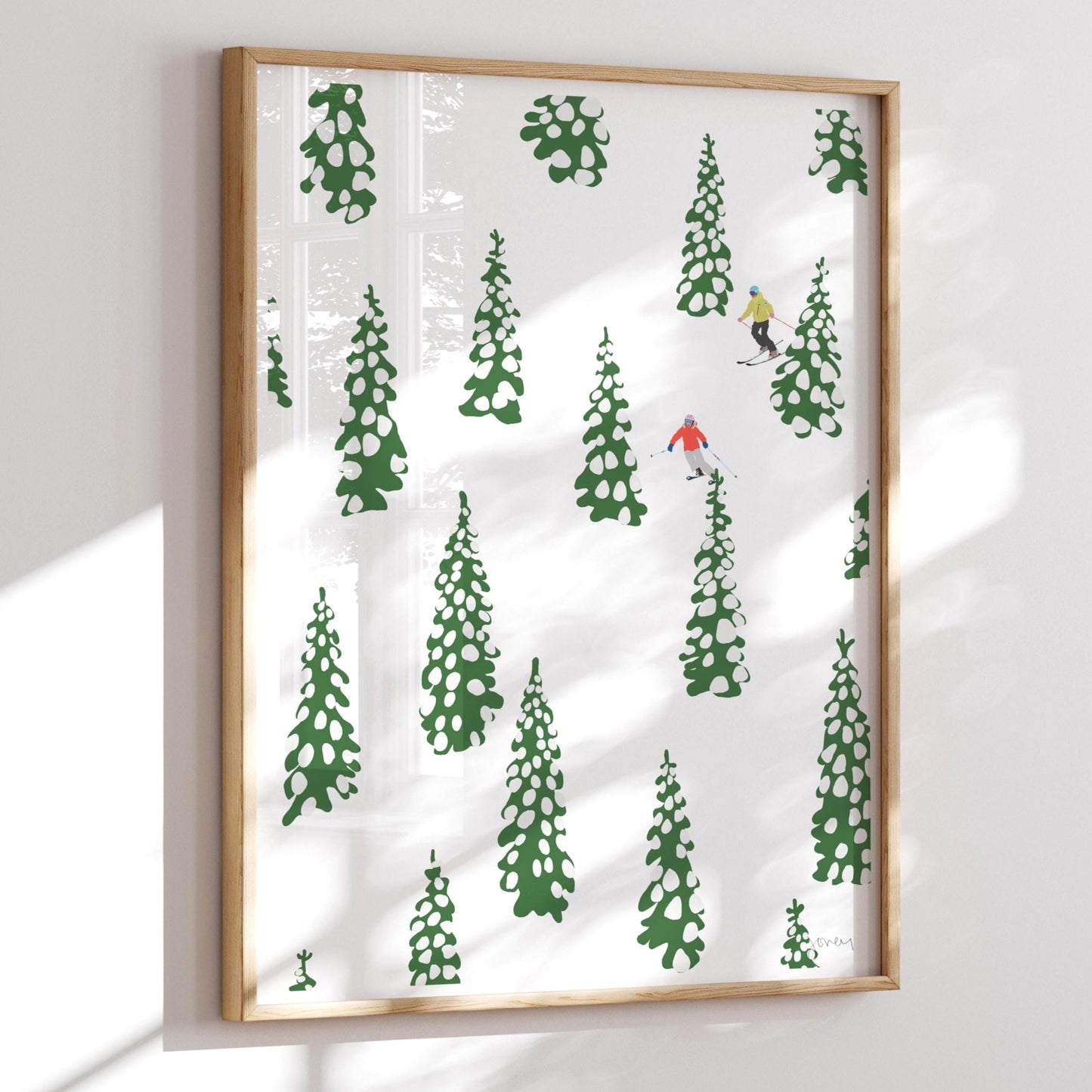 Skiing the Trees Art Print - Unframed or Framed - 230114