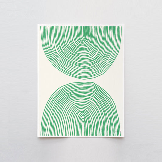 Green Striped Abstract Art Print - Framed or Unframed - 160214