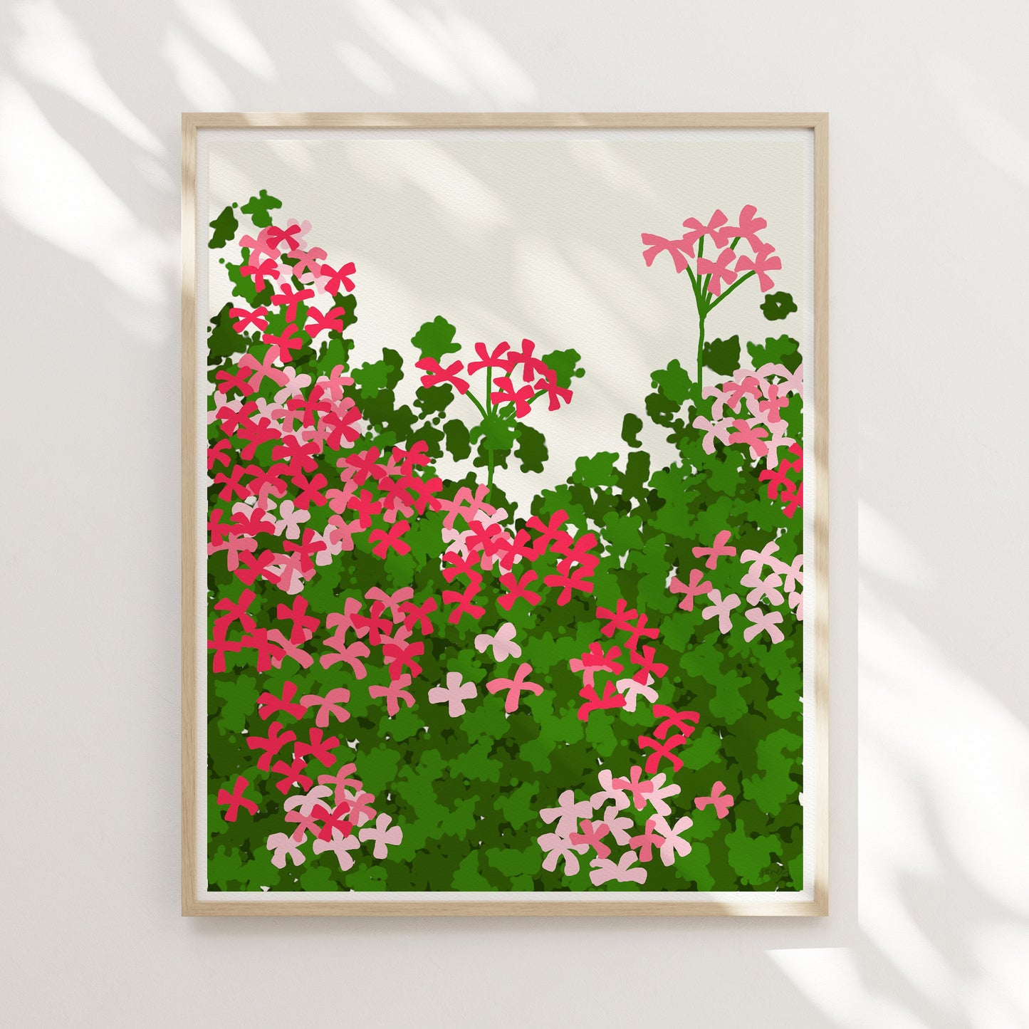 Geranium Hedge Art Print - Unframed or Framed - 120105