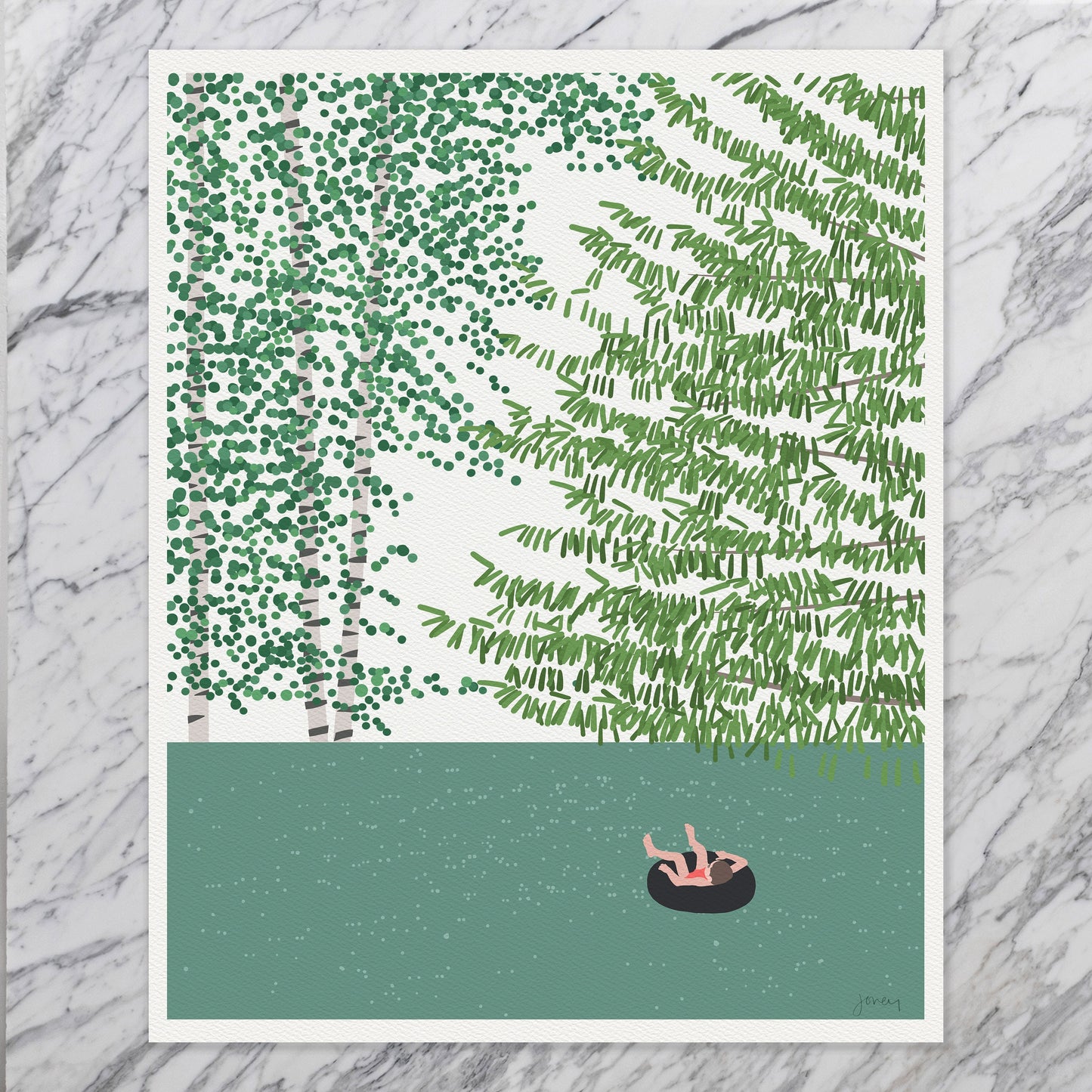 Floating on the Lake Art Print - Unframed or Framed - 221001