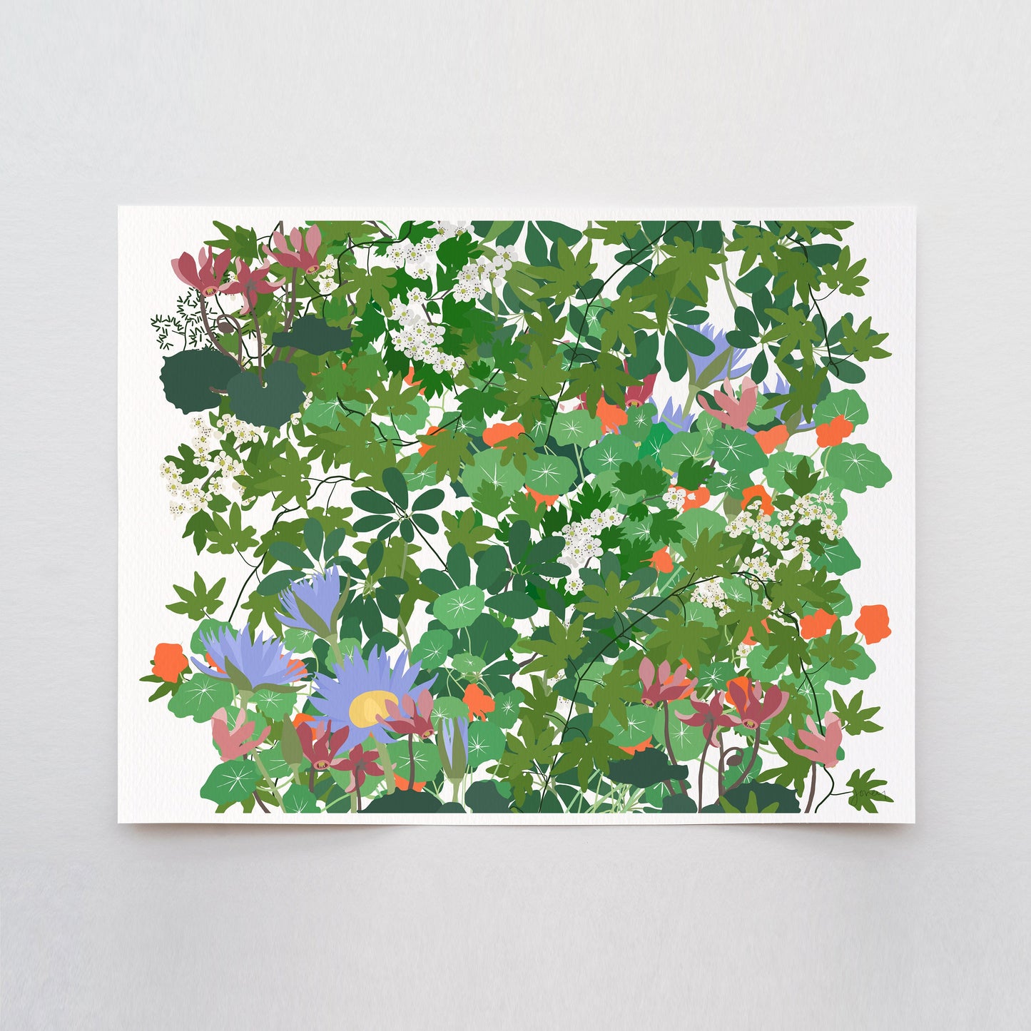 Millefleur Water Lillies Art Print - Unframed or Framed - 210315A