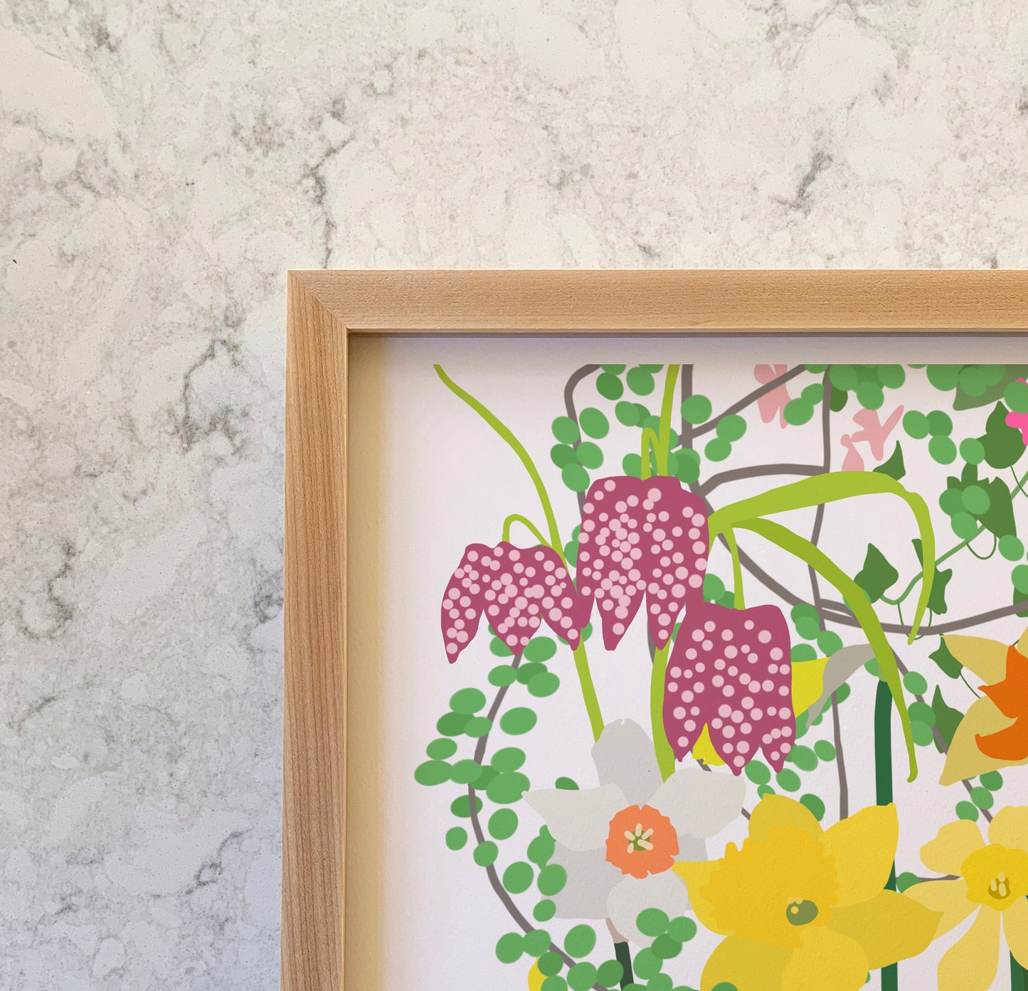 Mille Fleurs with Daffodils Art Print - Unframed or Framed - 210517