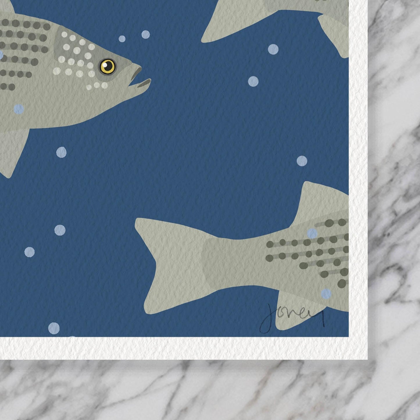 Deepwater Stripers Art Print - Unframed or Framed - 250129