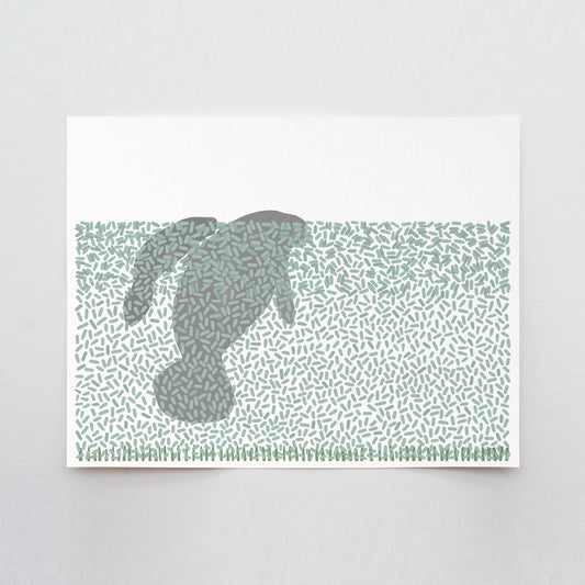 Mother and Calf Manatee Art Print - Unframed or Framed - 241222