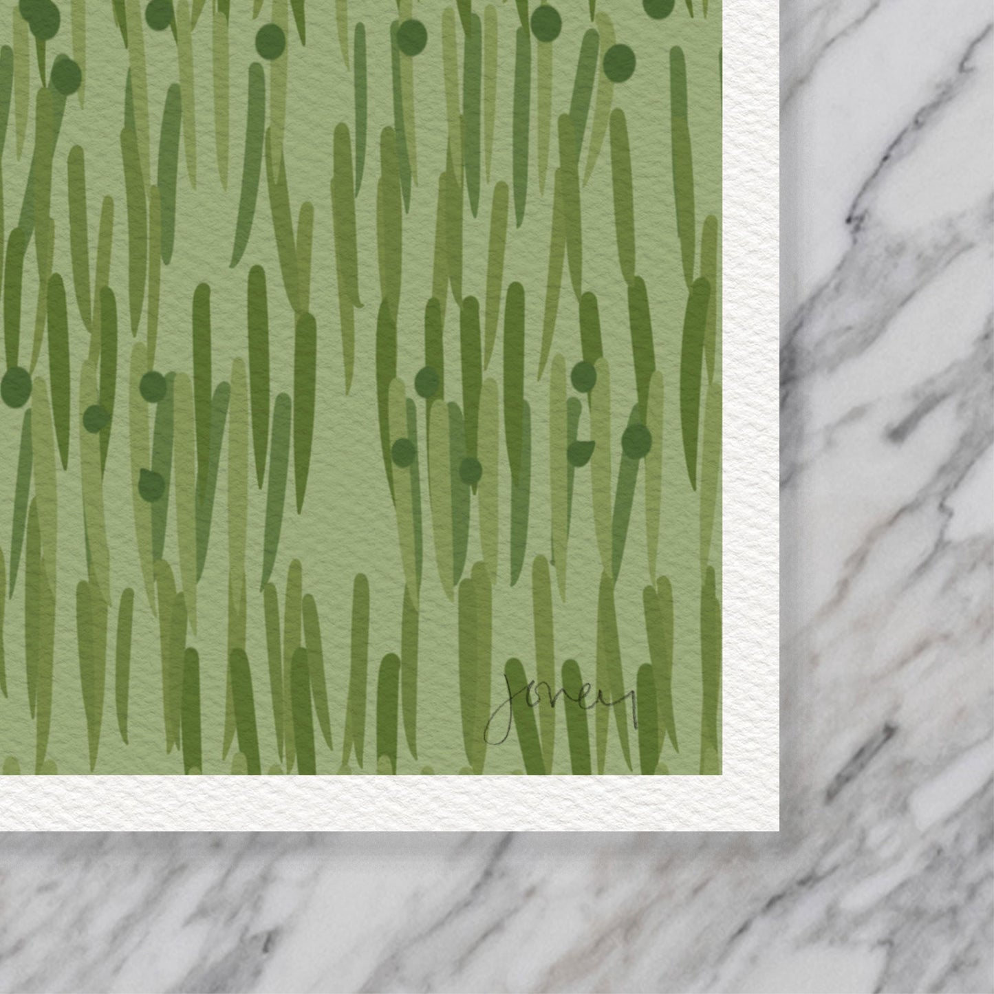 Great Blue Heron in Green Grass Art Print - Unframed or Framed - 250406