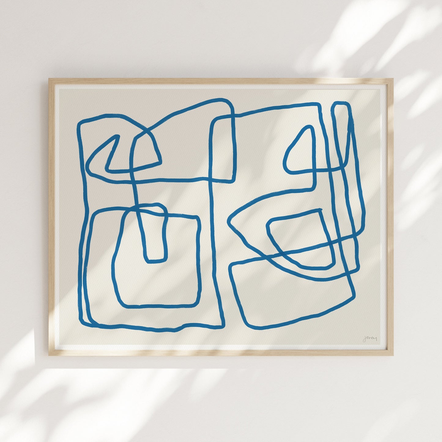 Abstract with Blue Lines Art Print - Unframed or Framed - 181002