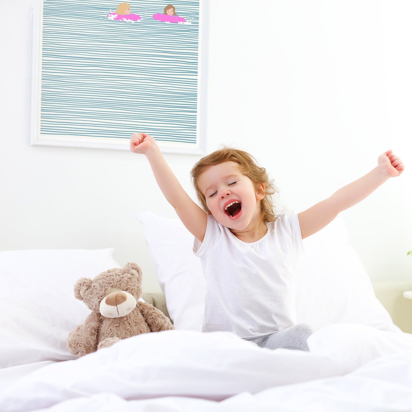 Girls in Pink Floaties Art Print - Unframed or Framed - 130809