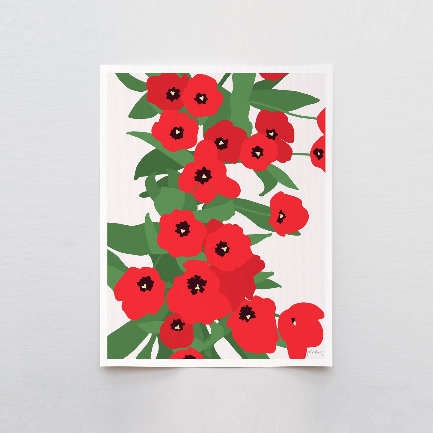 Red Hunter Tulips Art Print - Unframed or Framed - 140226