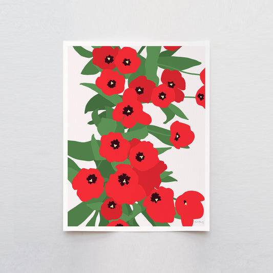 Red Hunter Tulips Art Print - Unframed or Framed - 140226