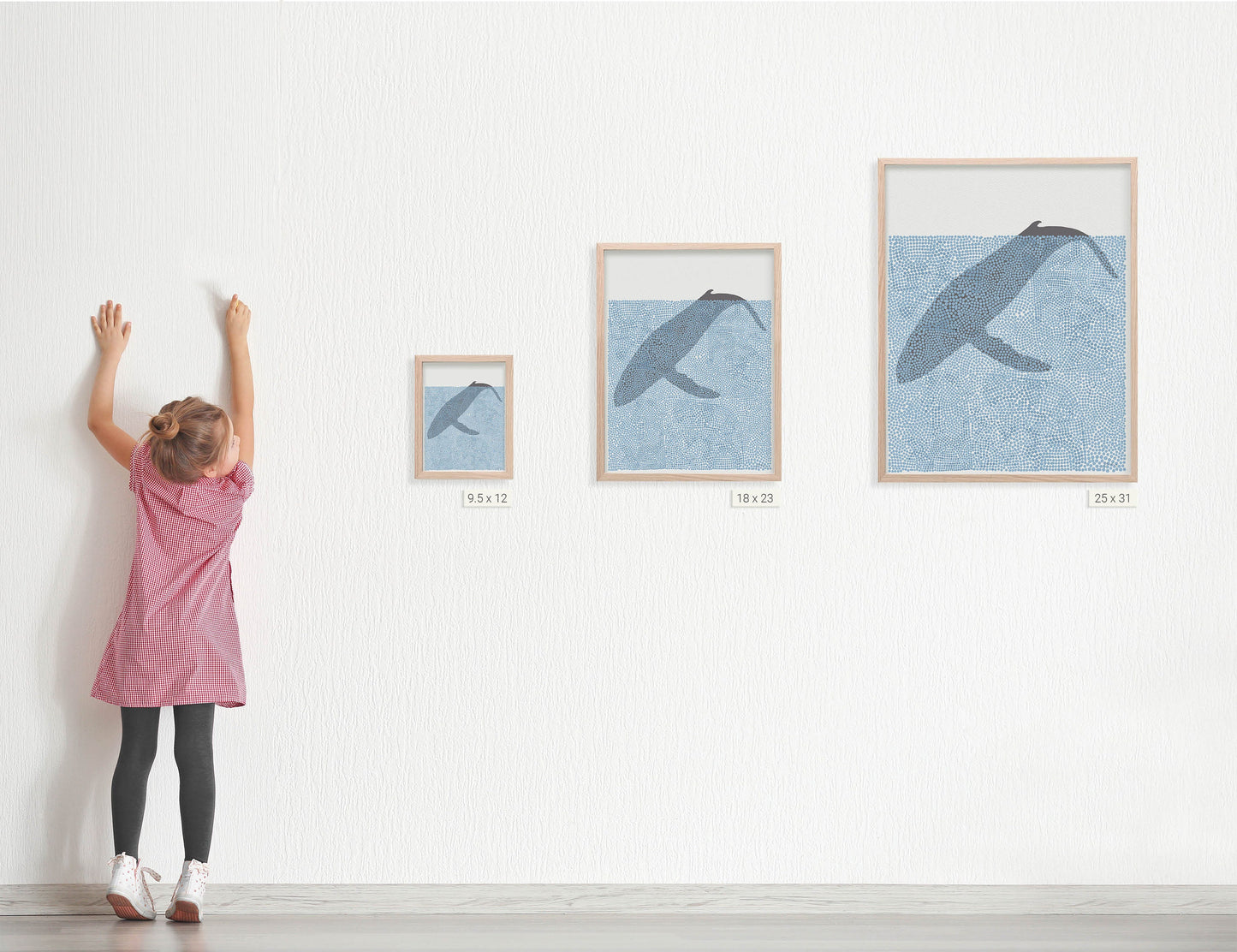 Humpback Diving Abstract Art Print - Unframed or Framed - 240526