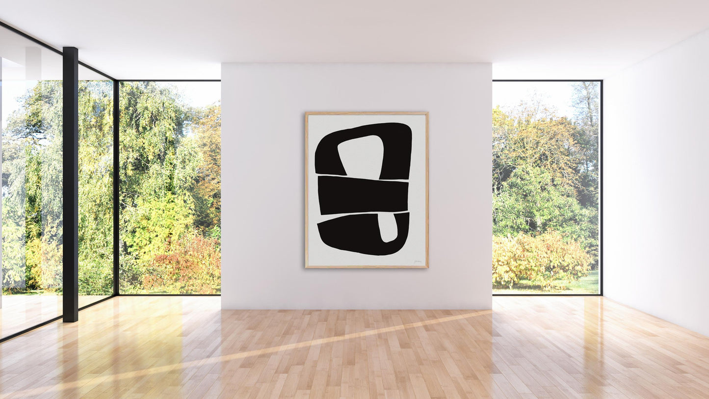 Black and White Abstract Art Print - Unframed or Framed - 200624