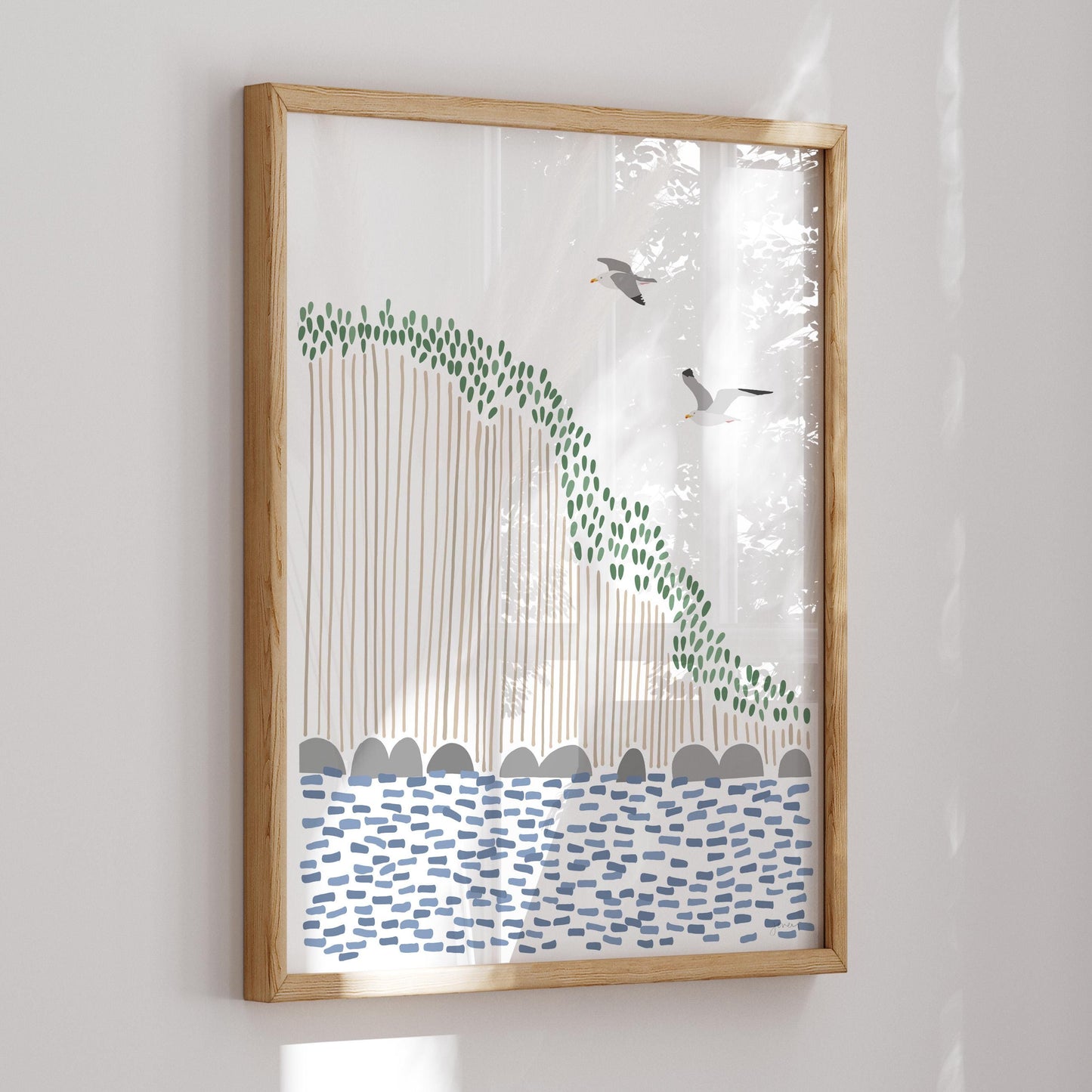 Ocean Cliffside Art Print - Unframed or Framed - 250307