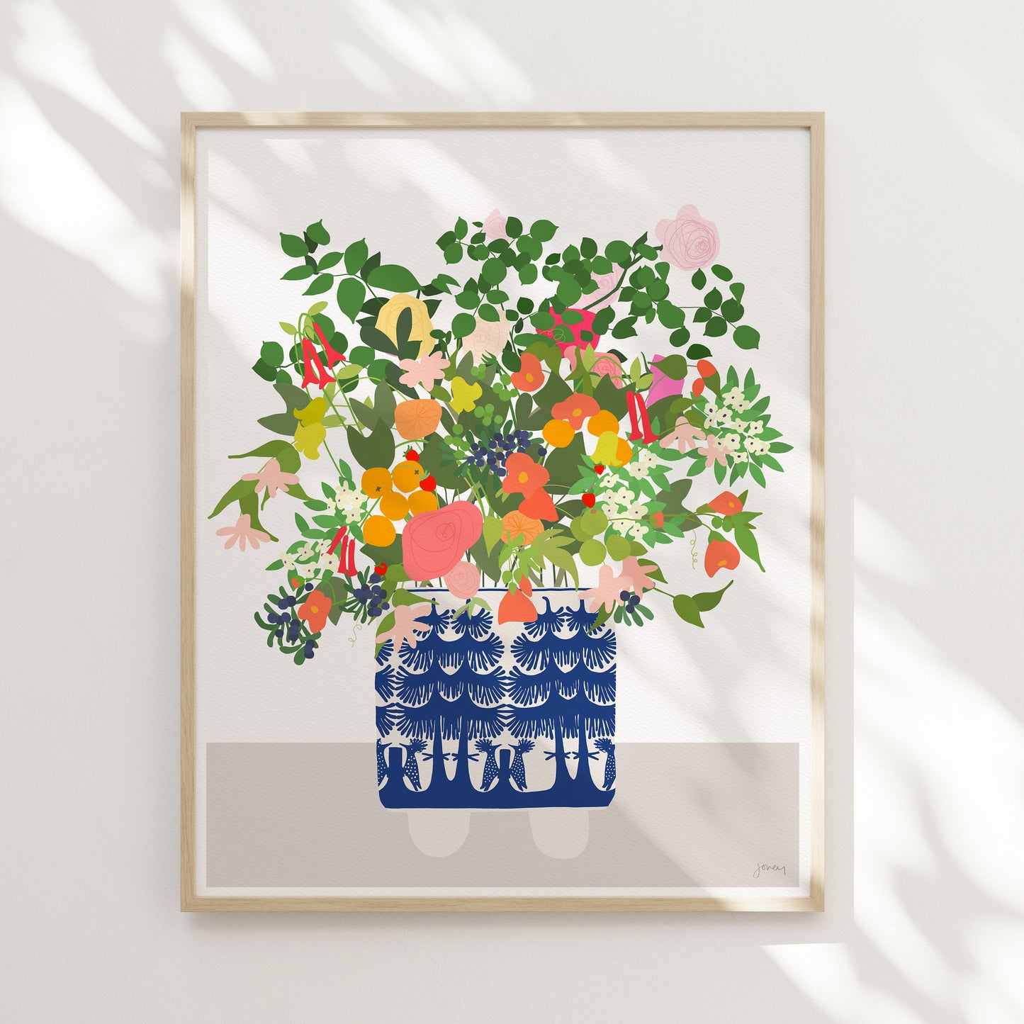 Still Life with Delft Blue Vase Art Print - Unframed or Framed - 201008