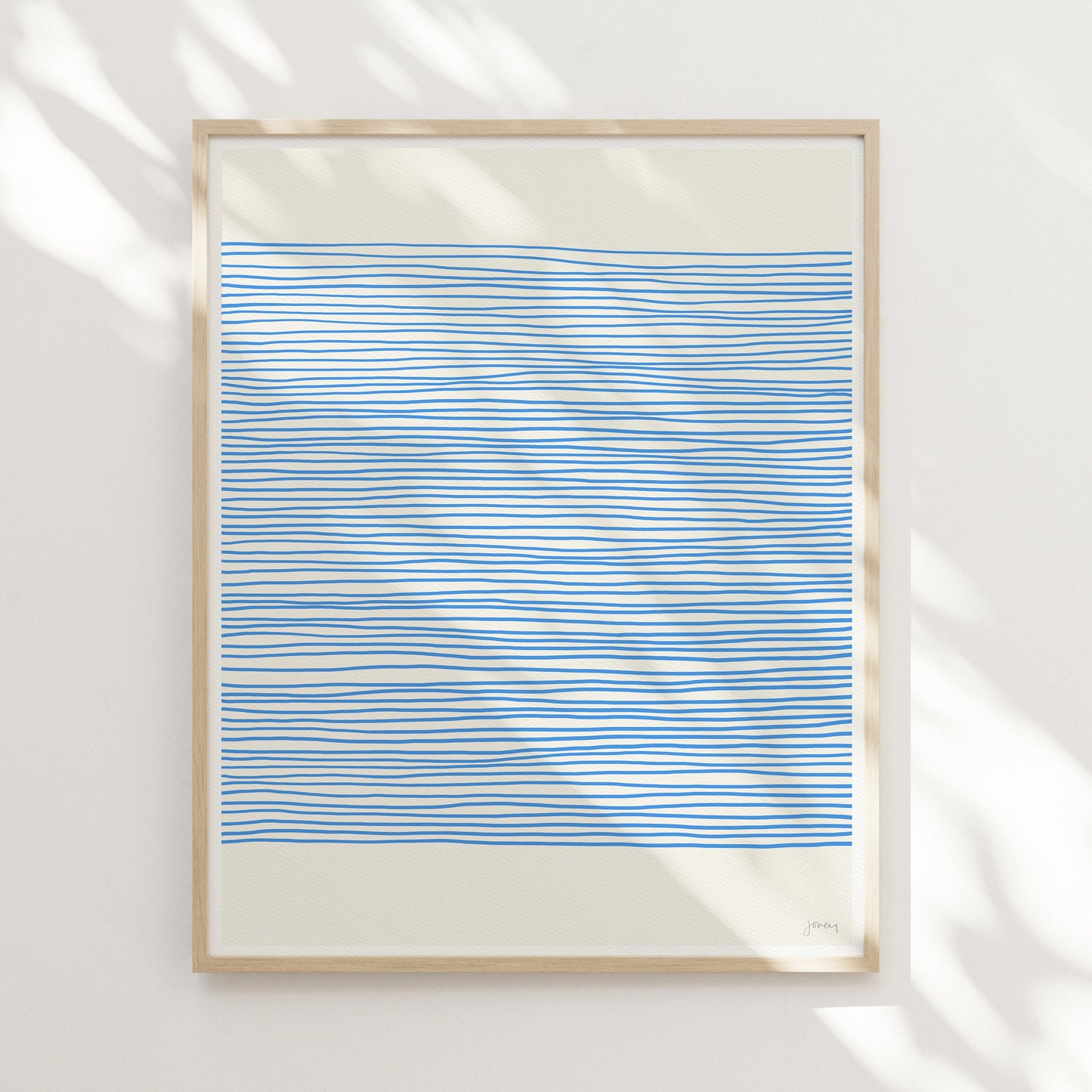Blue Stripe Abstract Art Print - Unframed or Framed - 120425