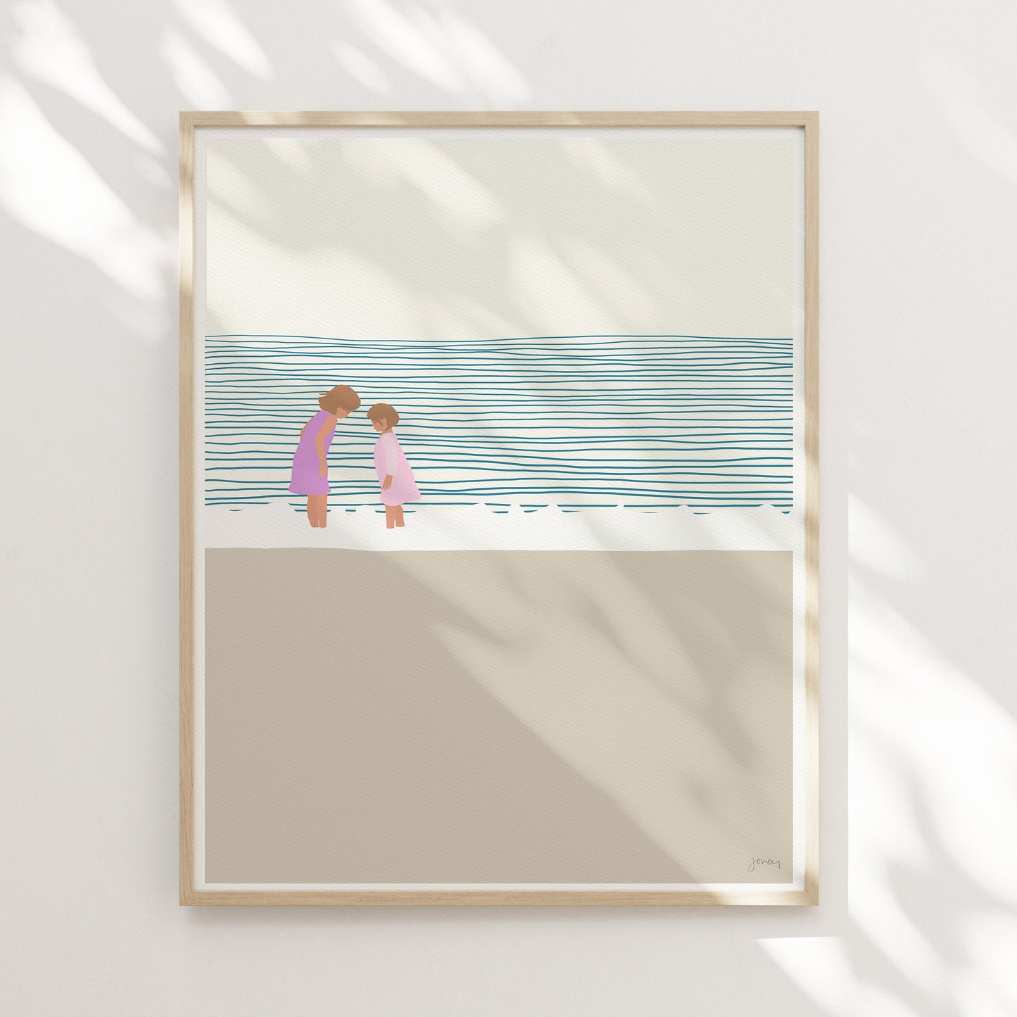 Sisters on the Beach Art Print - Unframed or Framed - 140619
