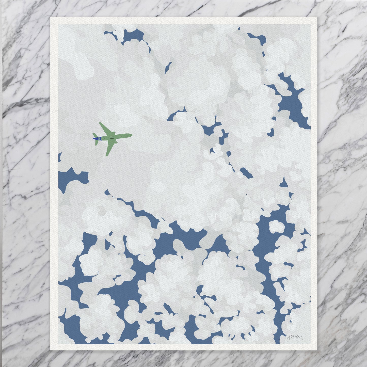 Airplane Overhead Art Print - Unframed or Framed - 140109