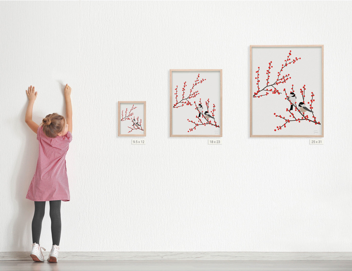 Chickadees Art Print - Unframed or Framed - 231224