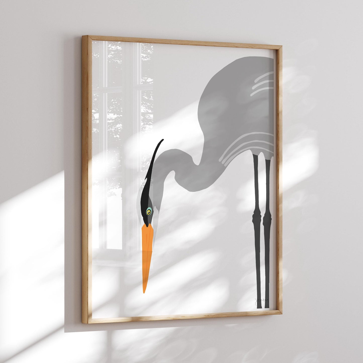 Great Blue Heron Fishing Art Print - Unframed or Framed - 250411