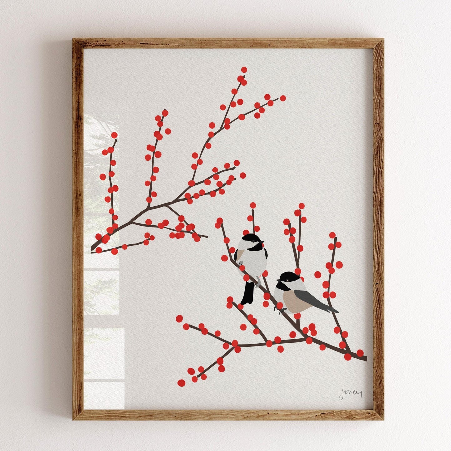 Chickadees Art Print - Unframed or Framed - 231224