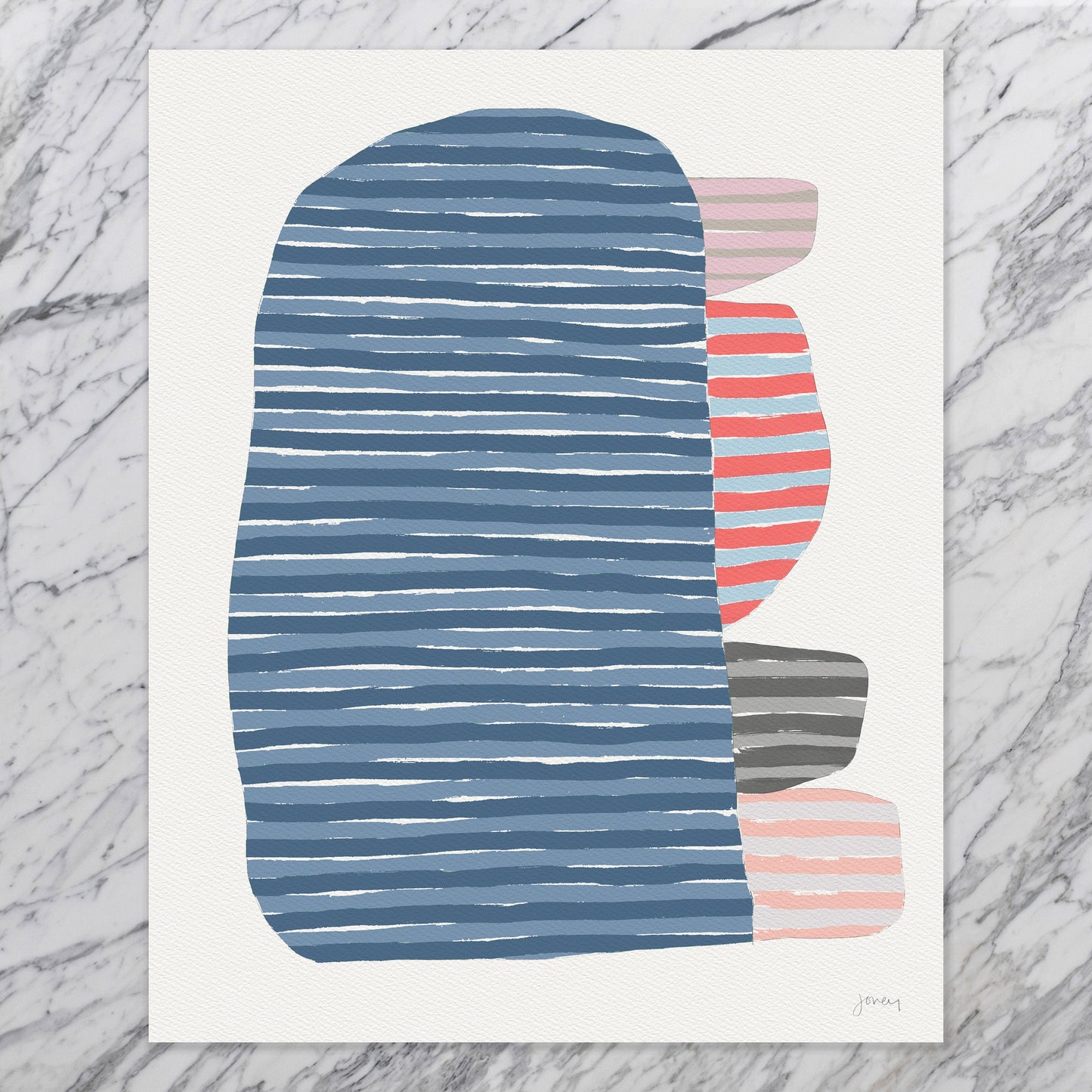Striped Abstract Art Print - Unframed or Framed - 170920