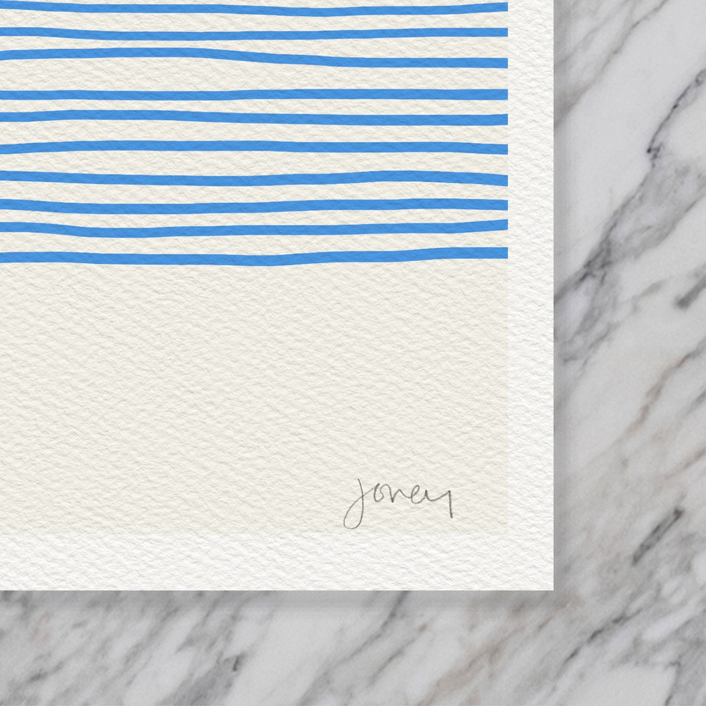 Blue Stripe Abstract Art Print - Unframed or Framed - 120425