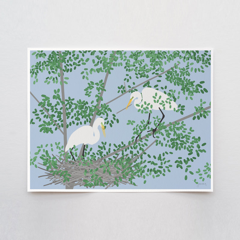 Egret Nest, signed print - 261010