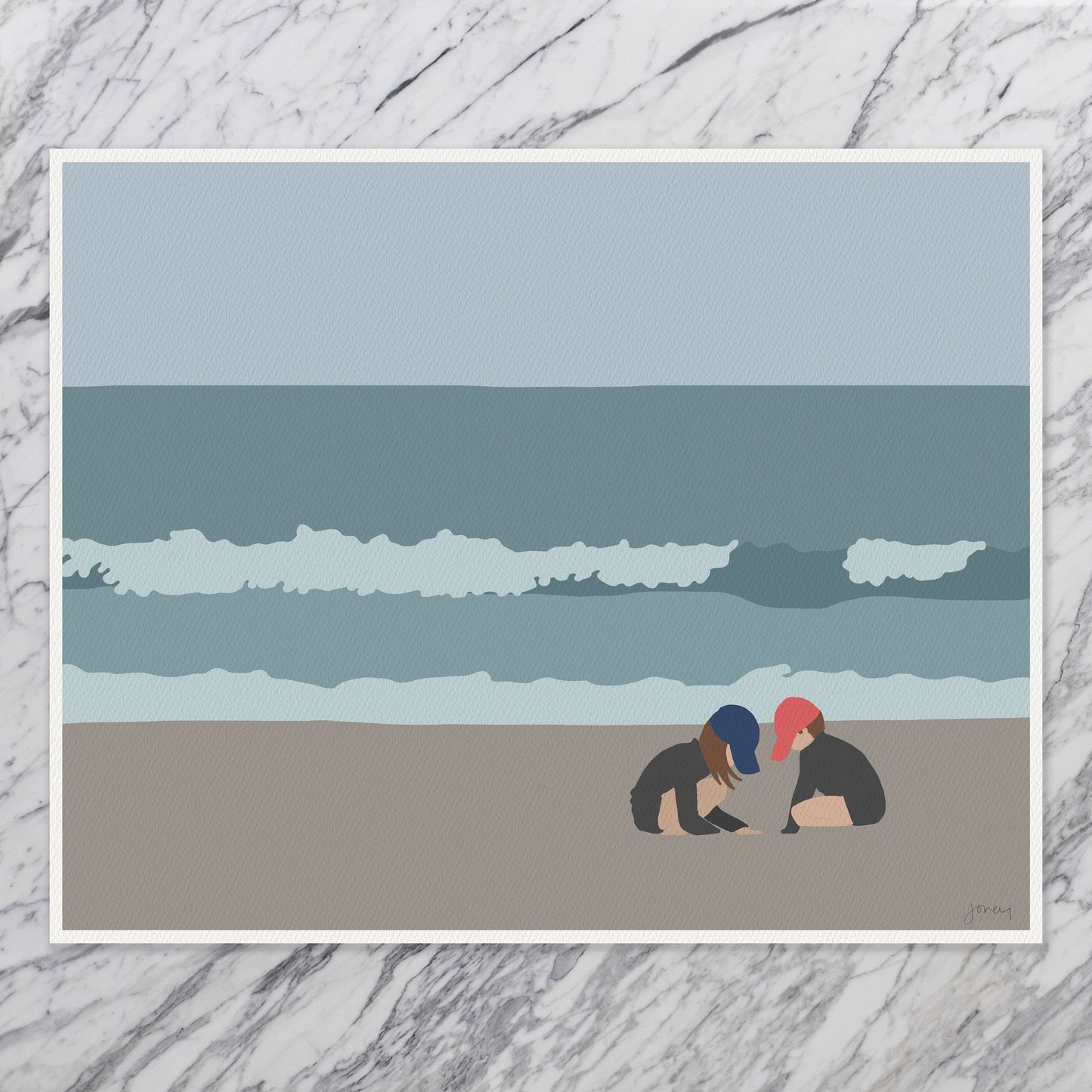 Kids Playing in Sand Art Print - Unframed or Framed - 160502
